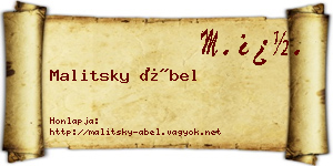 Malitsky Ábel névjegykártya
